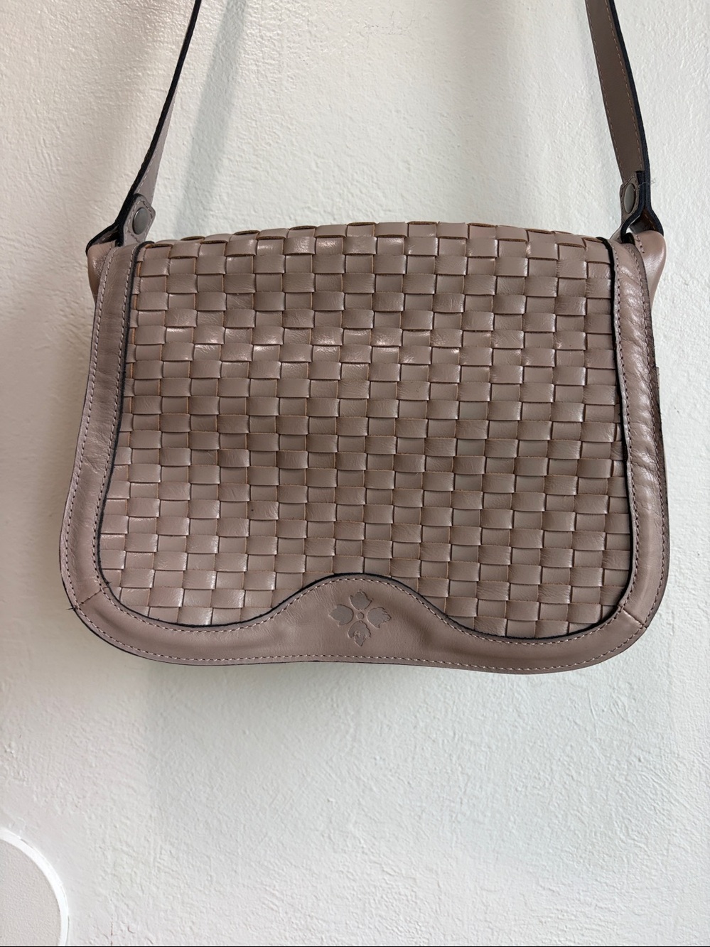 Patricia Nash Discovery Woven Leather Valeria Saddle Bag limited edition